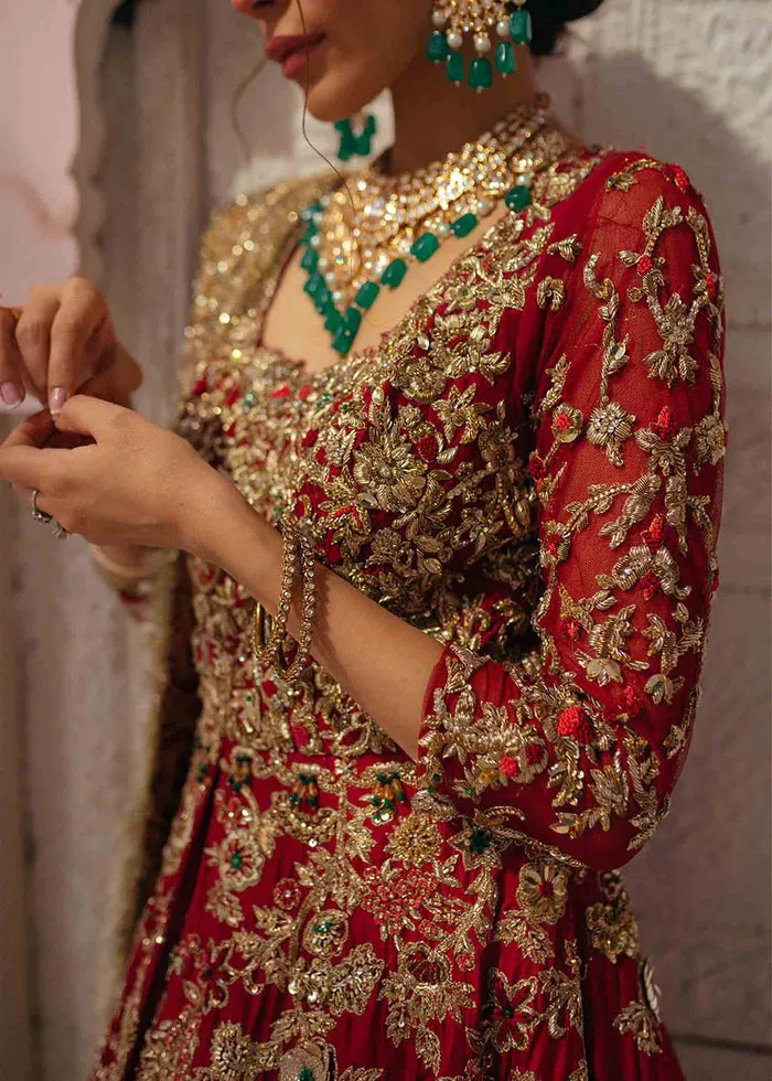 Pakistani Bridal Dress in Wedding long-tail  Lehenga  Gown  Style