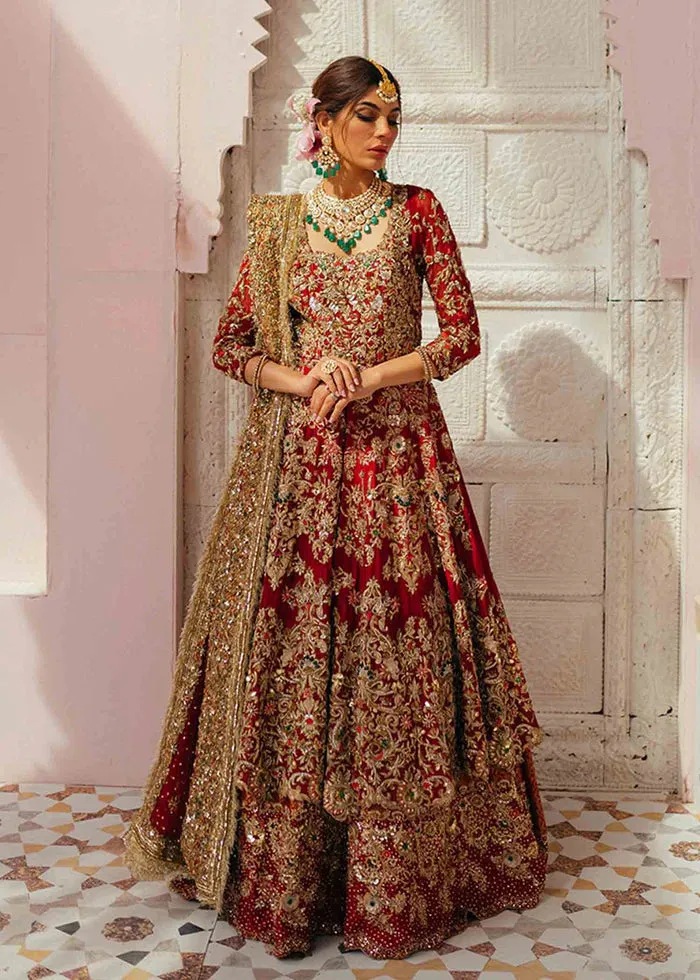 Pakistani Bridal Dress in Wedding long-tail  Lehenga  Gown  Style