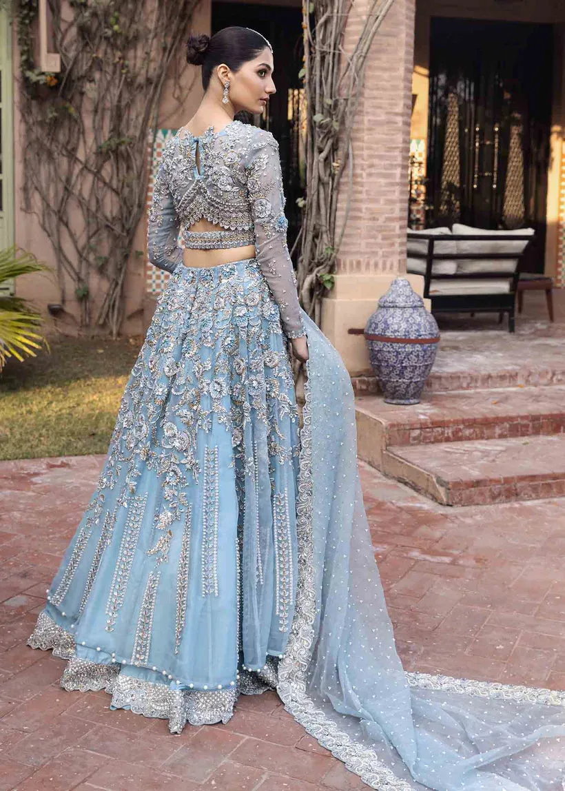 Pakistani  Bridal  Ice blue Lehenga Choli