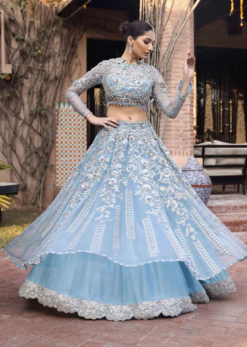 Pakistani  Bridal  Ice blue Lehenga Choli