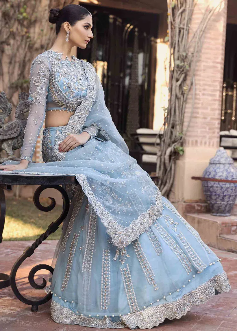 Pakistani  Bridal  Ice blue Lehenga Choli