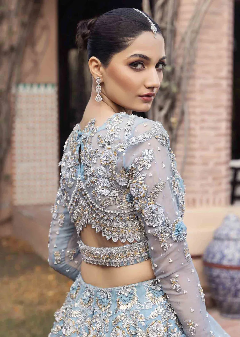 Pakistani  Bridal  Ice blue Lehenga Choli