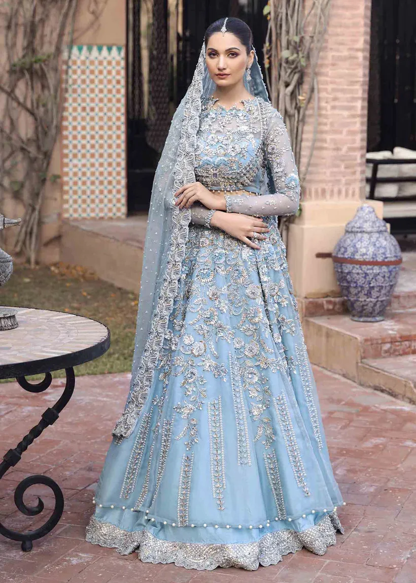 Pakistani  Bridal  Ice blue Lehenga Choli