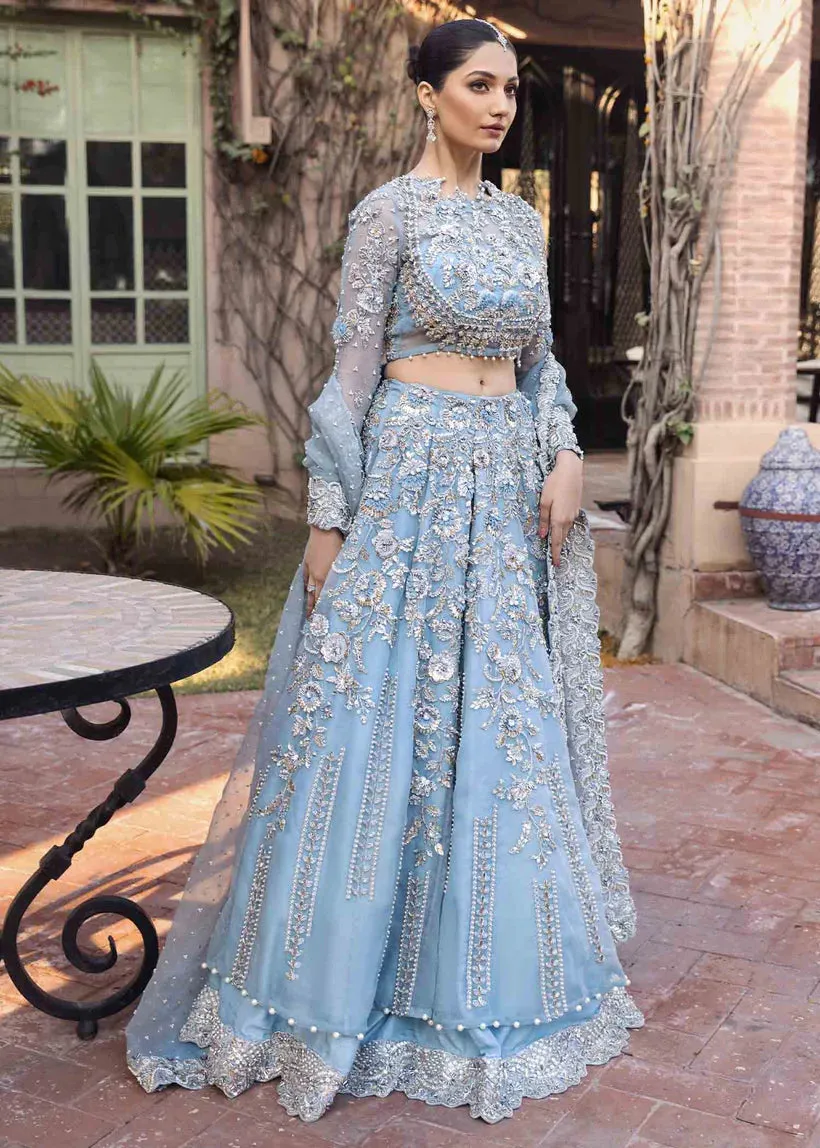 Pakistani  Bridal  Ice blue Lehenga Choli