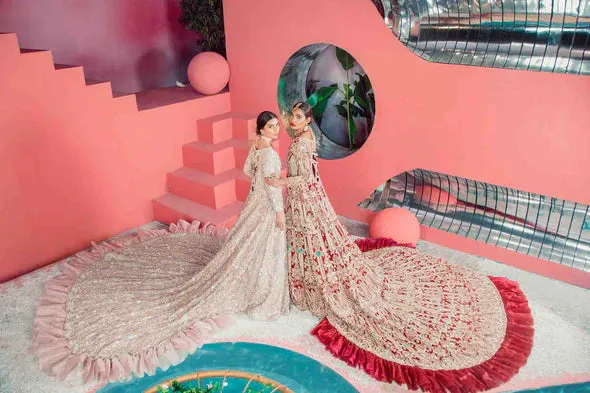 Pakistani Bridal  Long Tail Gown