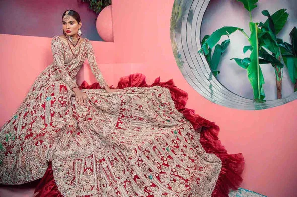 Pakistani Bridal  Long Tail Gown