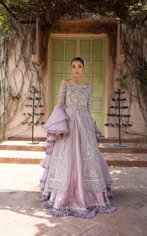 pakistani  wedding dress Lilac open gown with lehenga