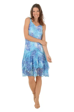 Palm Lace Overlay Layered Sleeveless Dress