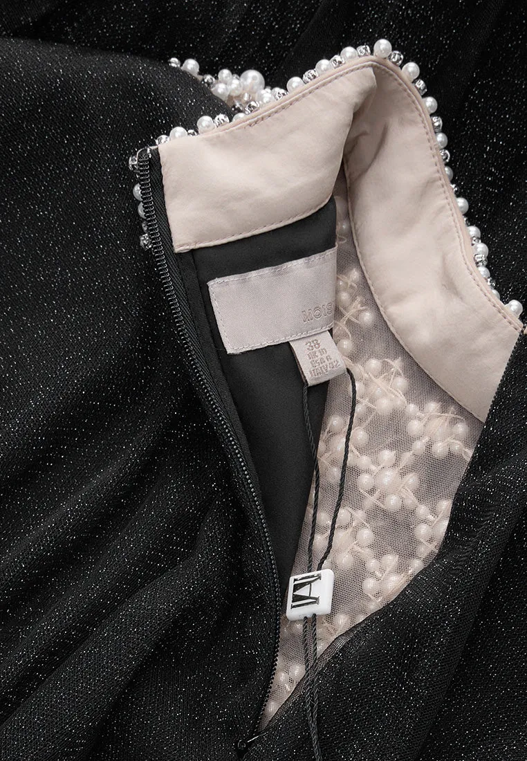 Pearl-detail Lurex Organza Gown