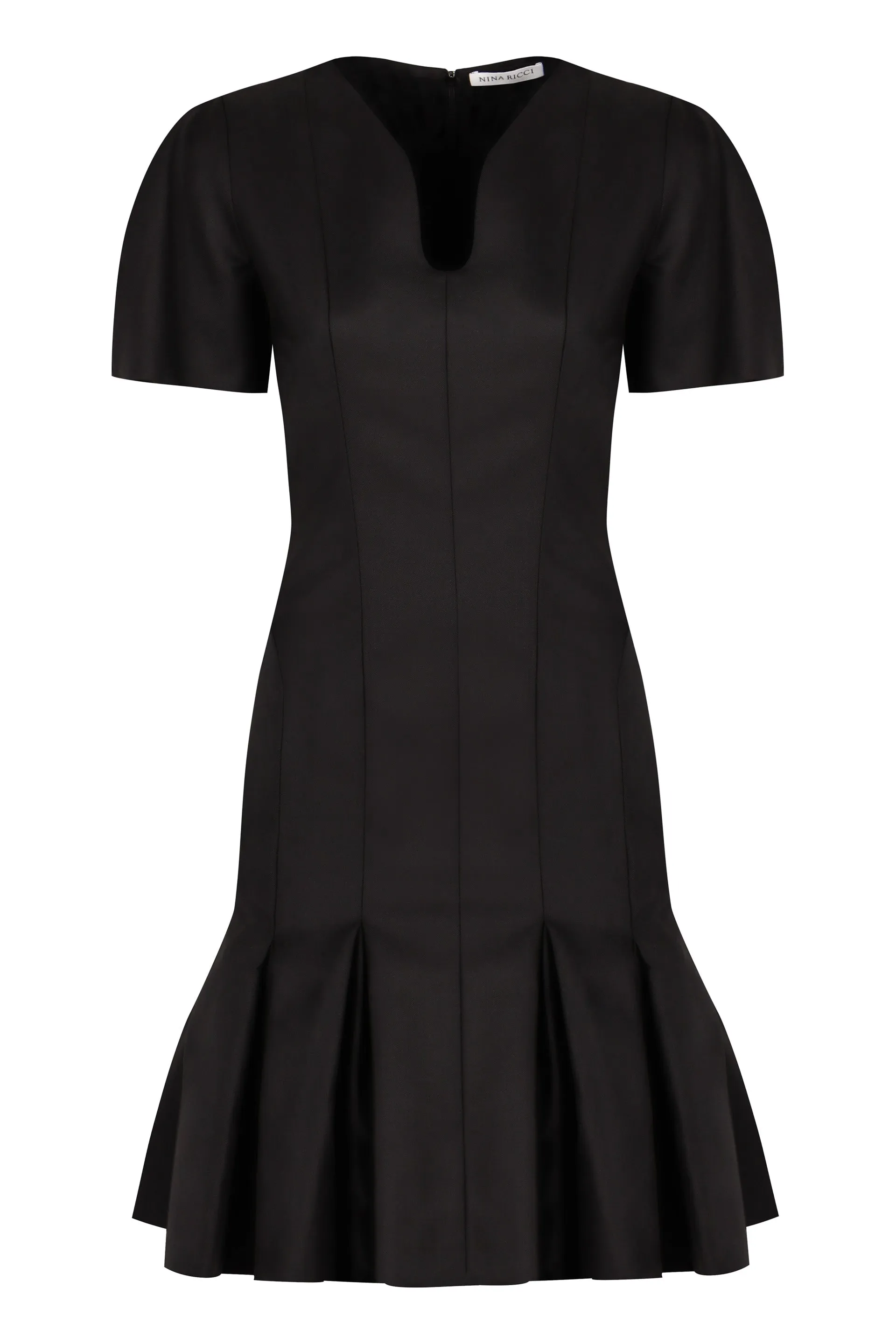 Peplum virgin wool dress