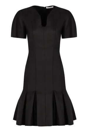 Peplum virgin wool dress