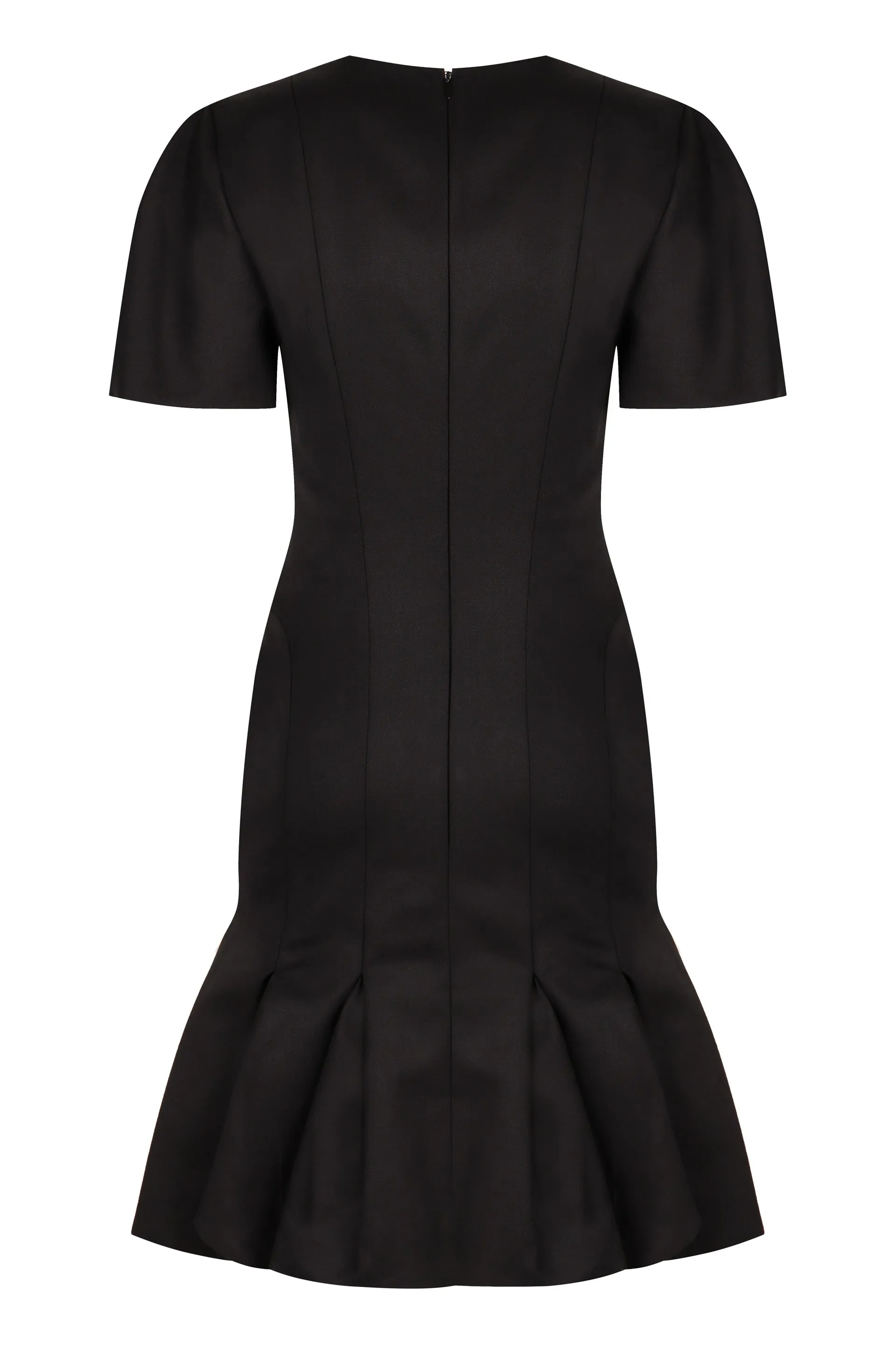 Peplum virgin wool dress