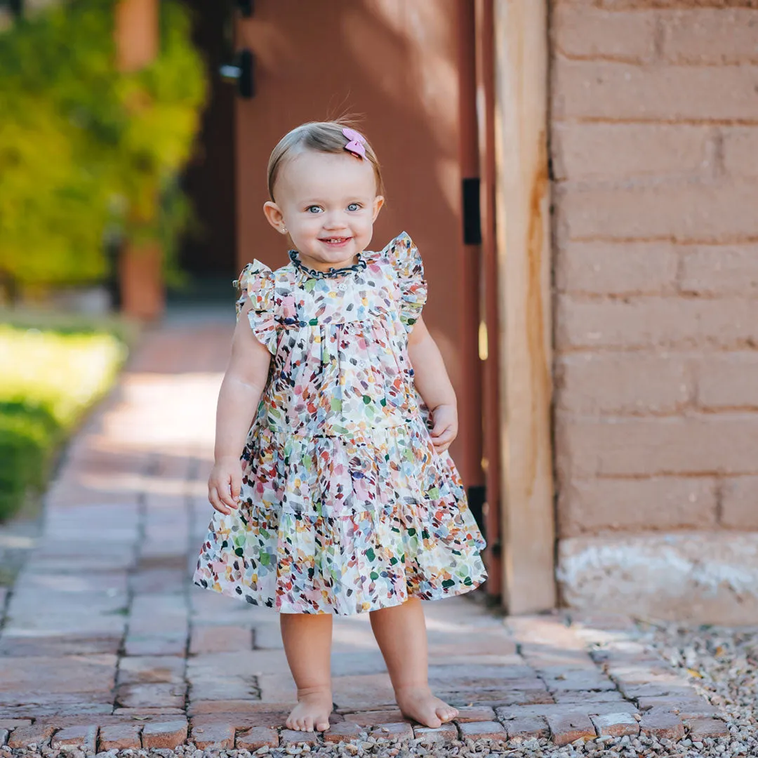 Pink Chicken Baby Girls Kalani Dress Set - Watercolor Brush