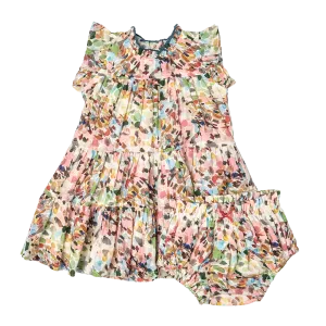 Pink Chicken Baby Girls Kalani Dress Set - Watercolor Brush