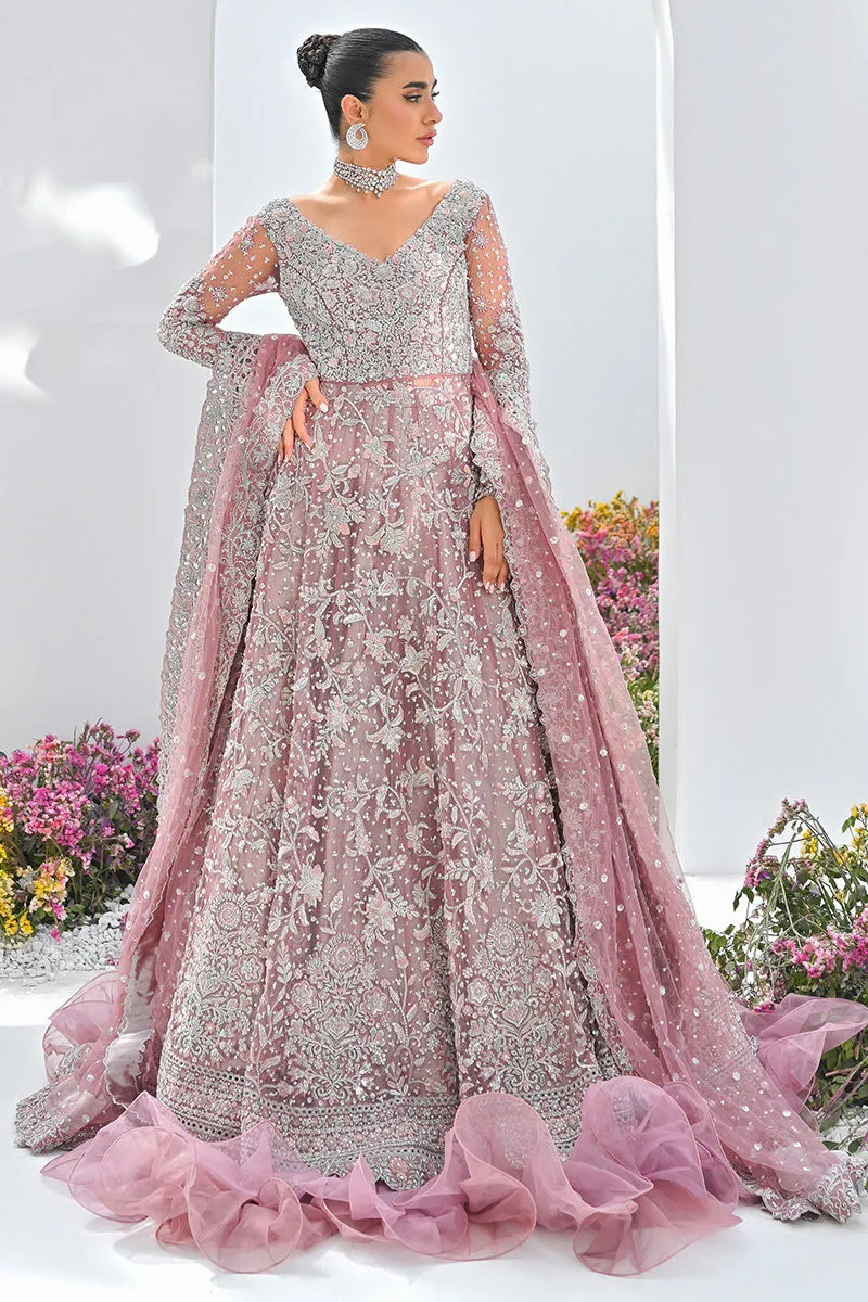 Pink gown and Dupatta Pakistani Bridal Dress