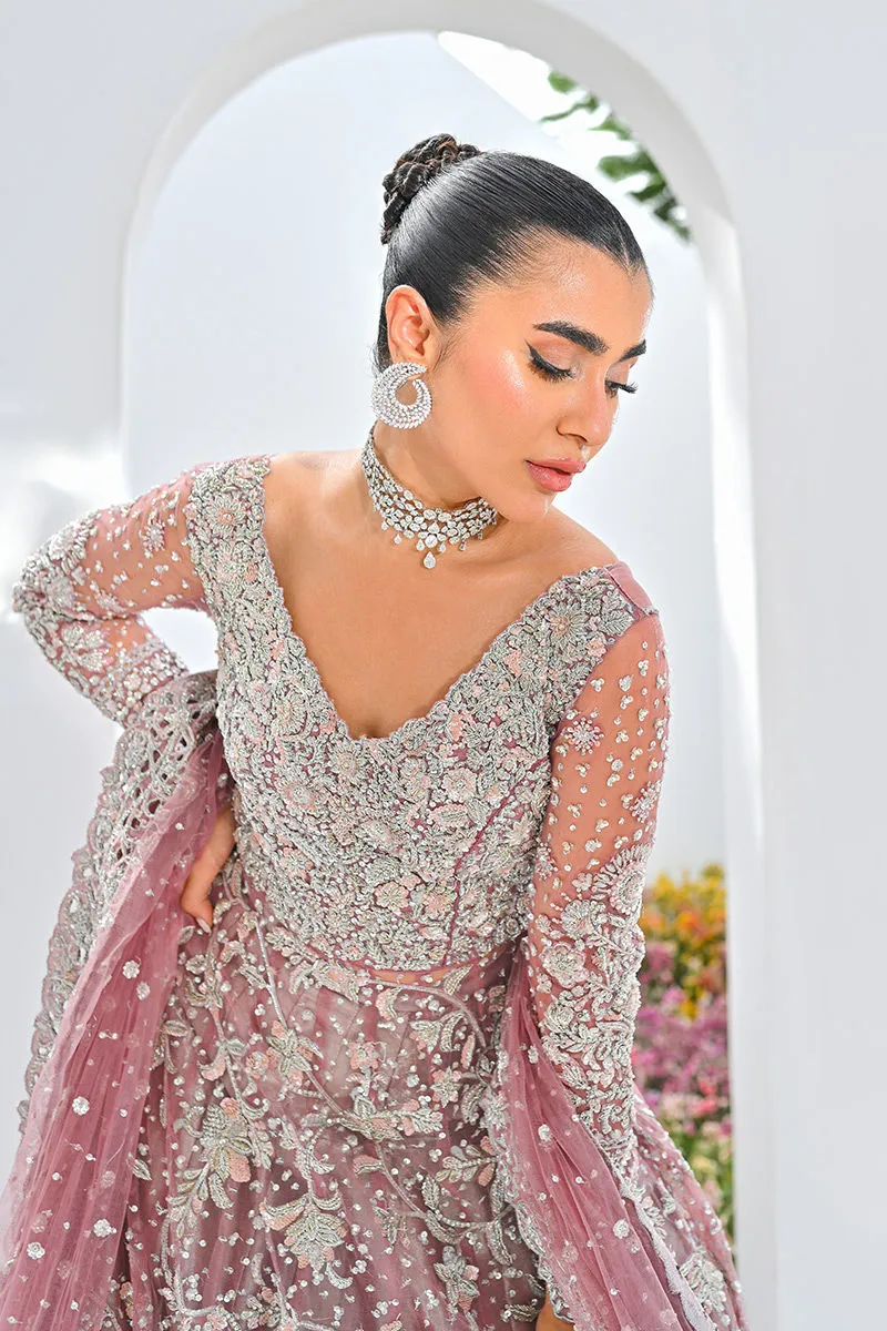 Pink gown and Dupatta Pakistani Bridal Dress