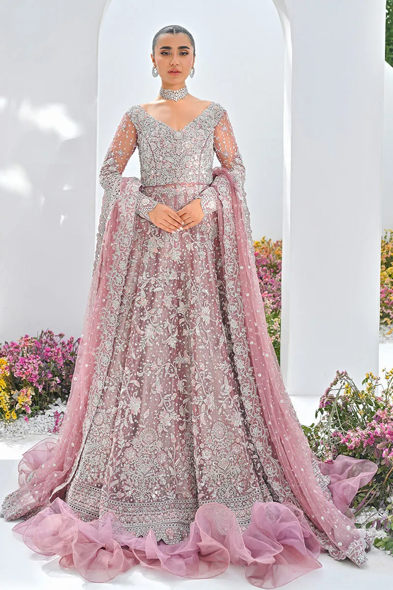 Pink gown and Dupatta Pakistani Bridal Dress