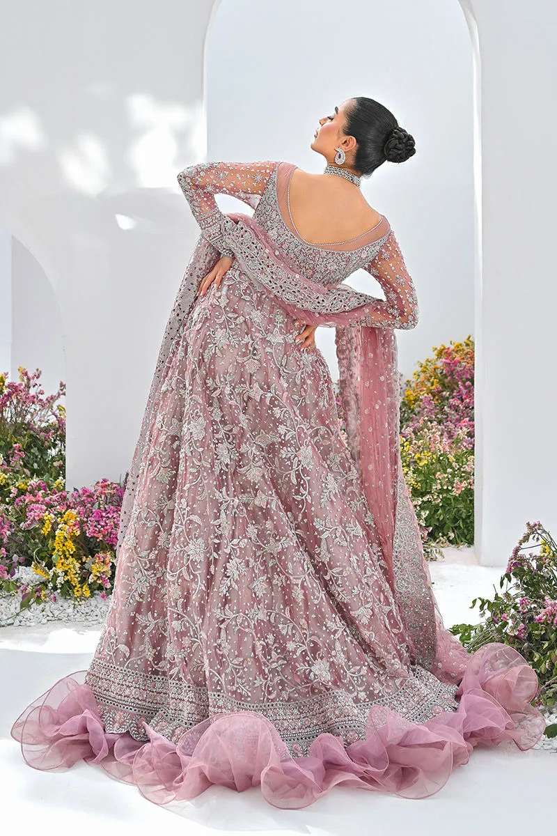 Pink gown and Dupatta Pakistani Bridal Dress