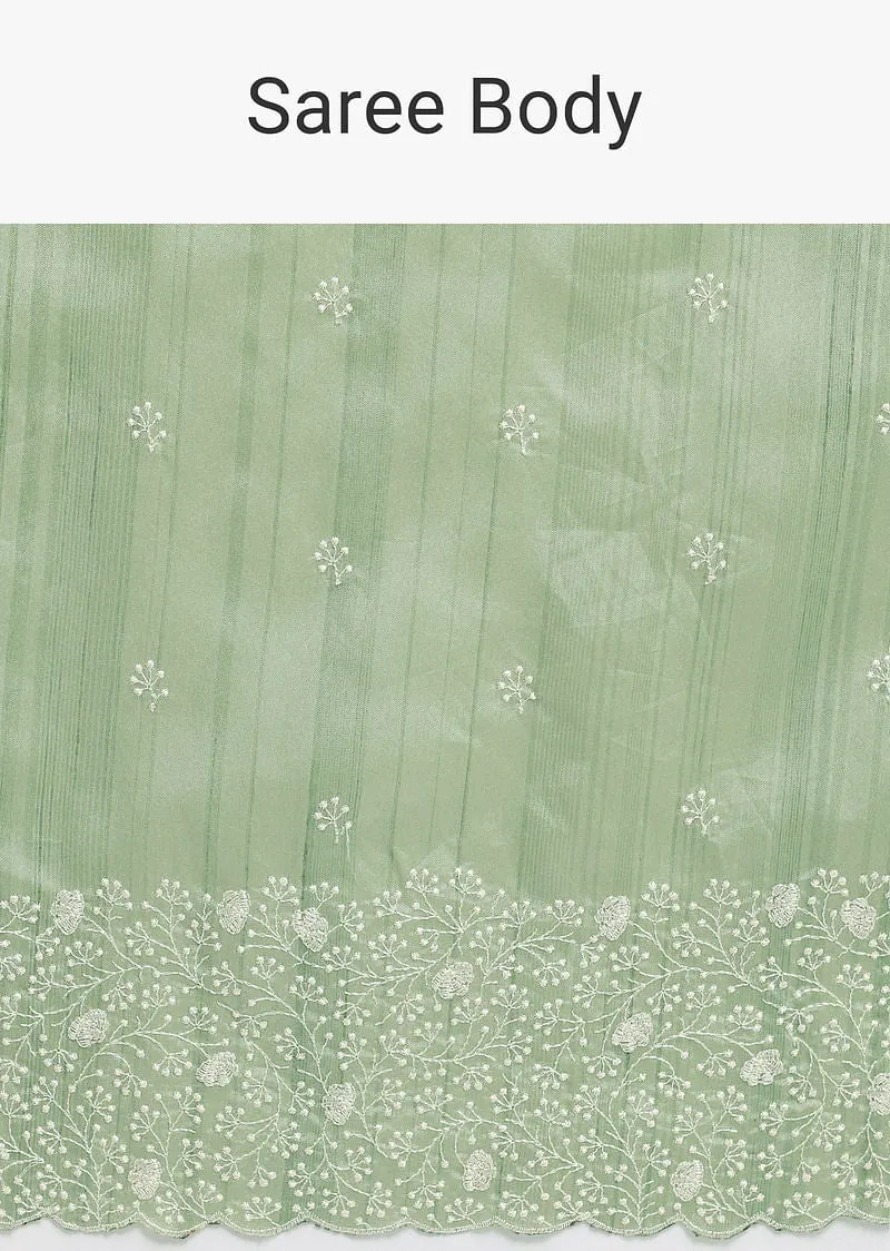 Pista Green Tussar Saree