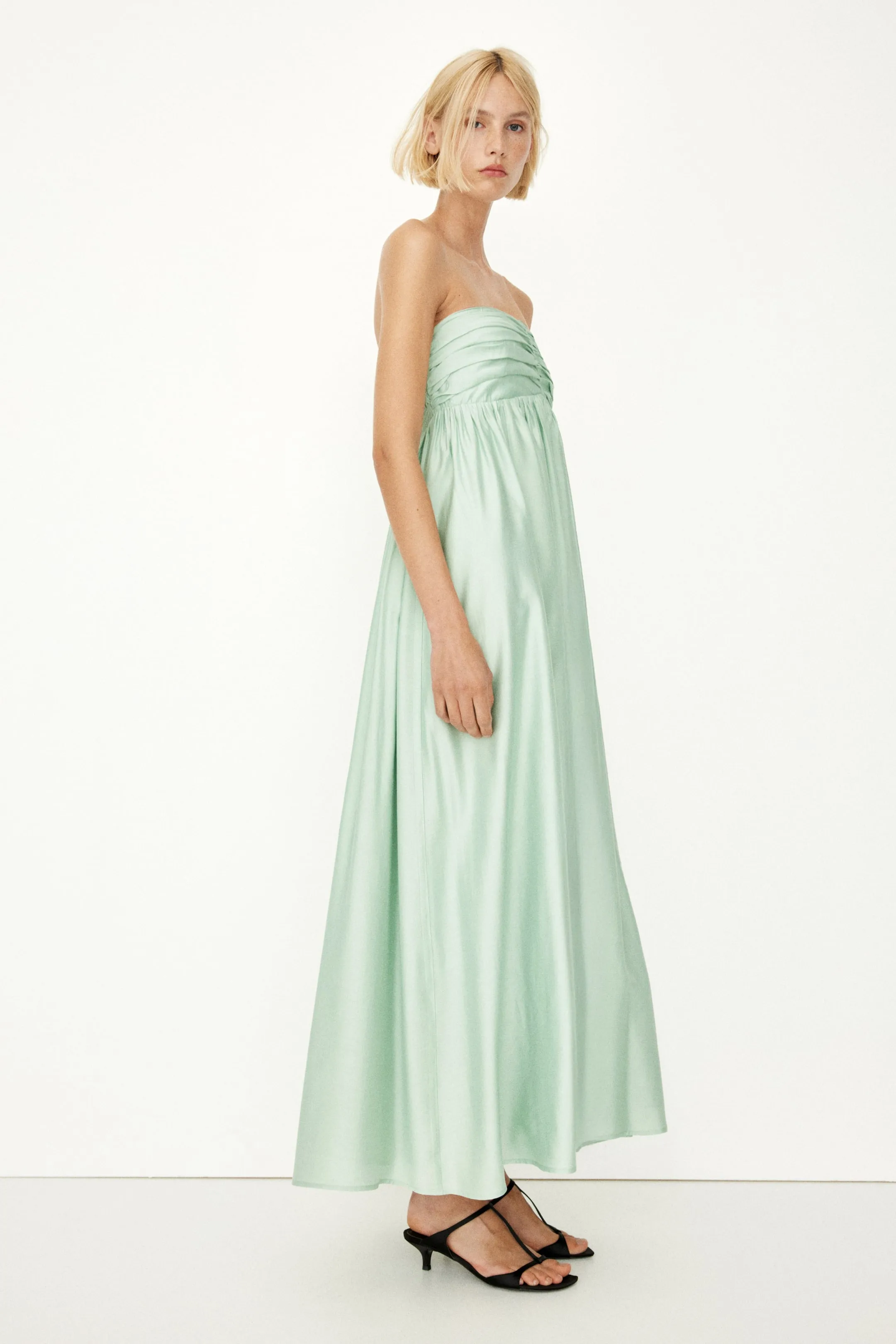 Pleated bandeau dress