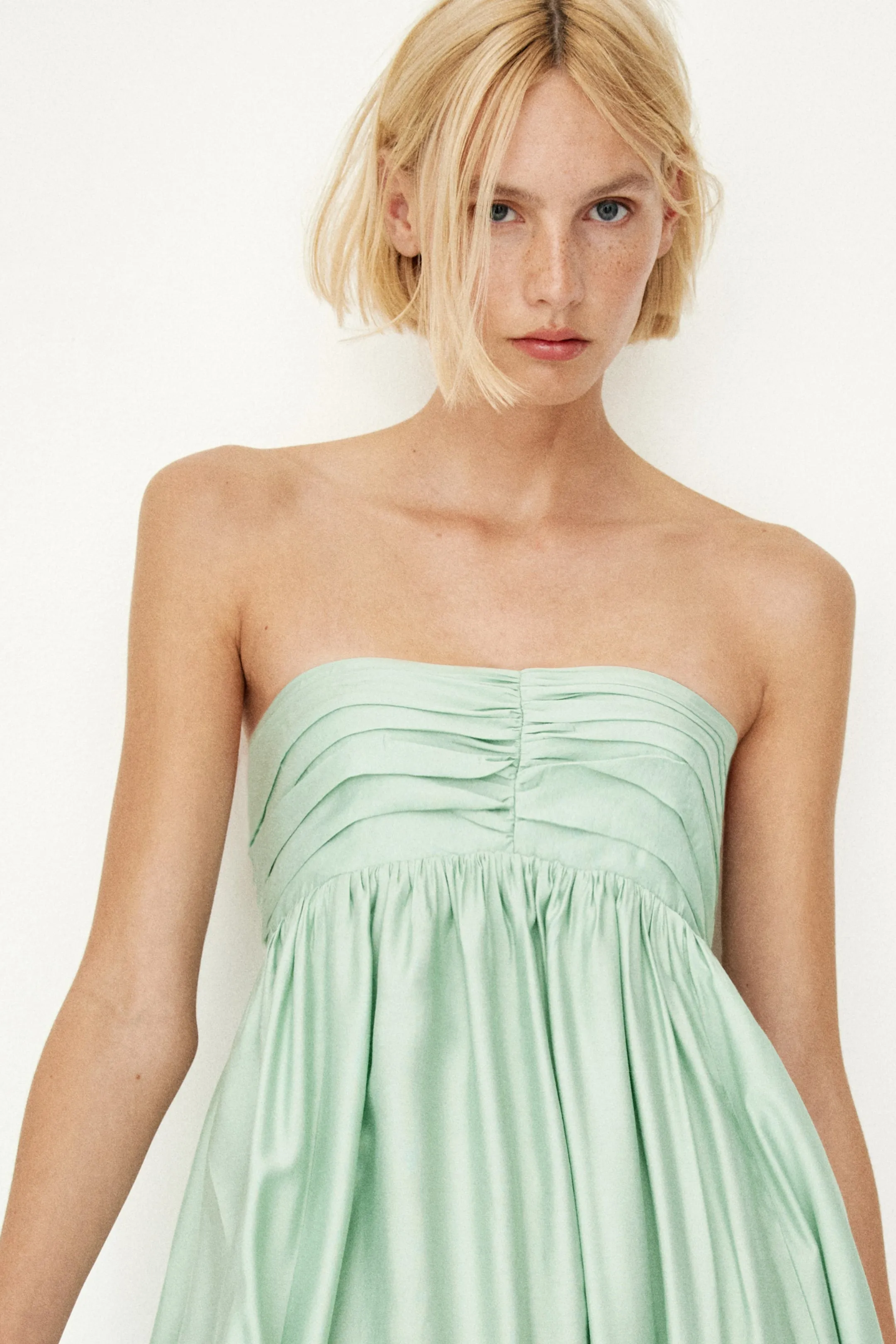 Pleated bandeau dress