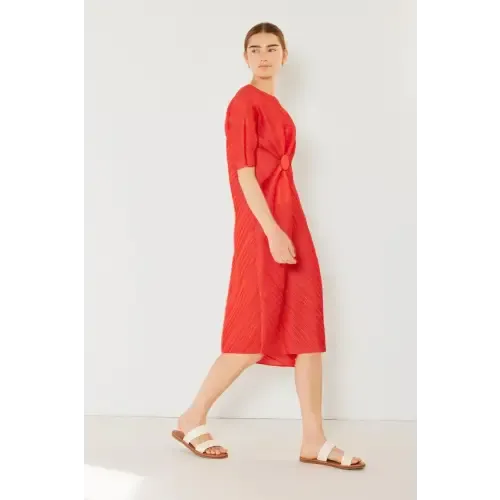Pleated Dolman Sleeve Dress