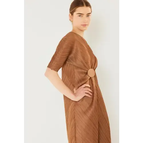 Pleated Dolman Sleeve Dress