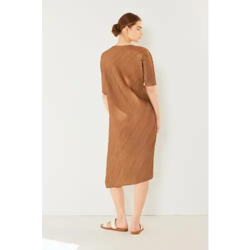 Pleated Dolman Sleeve Dress