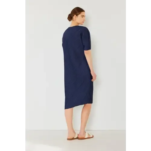 Pleated Dolman Sleeve Dress