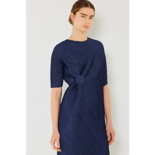 Pleated Dolman Sleeve Dress