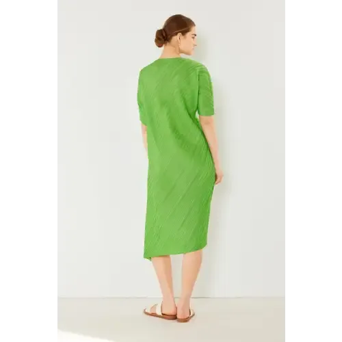 Pleated Dolman Sleeve Dress