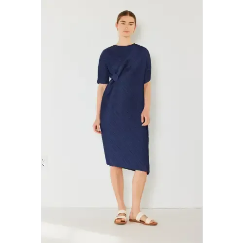 Pleated Dolman Sleeve Dress