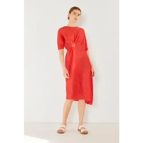 Pleated Dolman Sleeve Dress