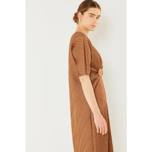 Pleated Dolman Sleeve Dress