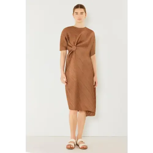 Pleated Dolman Sleeve Dress