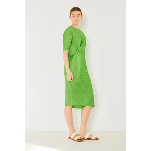 Pleated Dolman Sleeve Dress