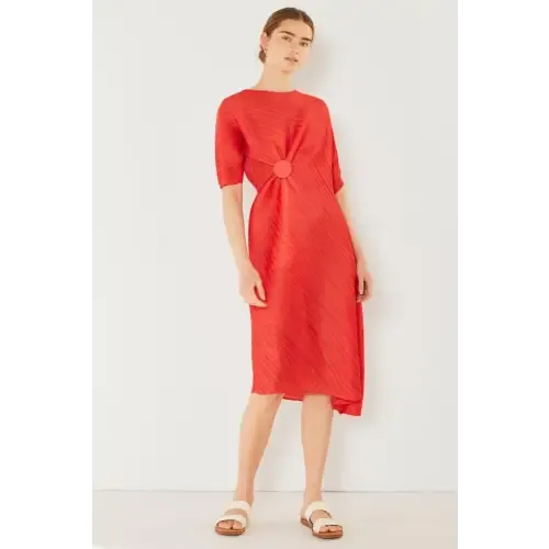 Pleated Dolman Sleeve Dress