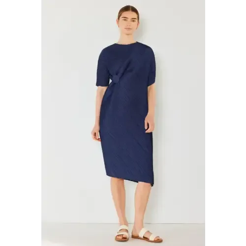 Pleated Dolman Sleeve Dress