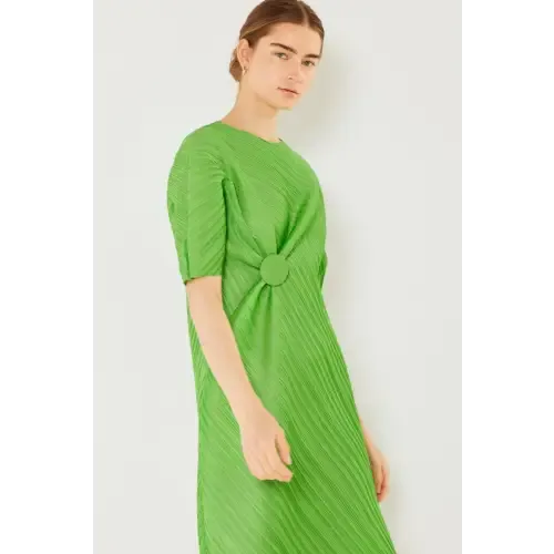 Pleated Dolman Sleeve Dress