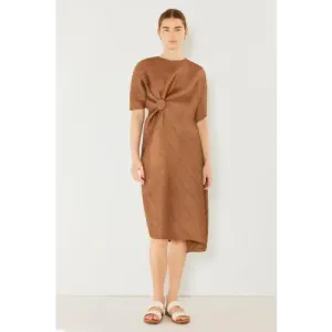 Pleated Dolman Sleeve Dress