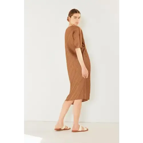 Pleated Dolman Sleeve Dress