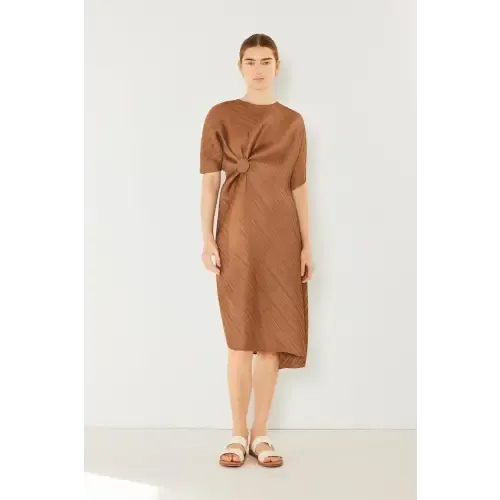 Pleated Dolman Sleeve Dress