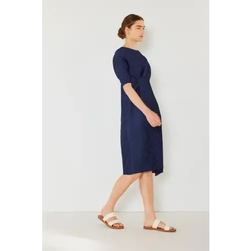 Pleated Dolman Sleeve Dress