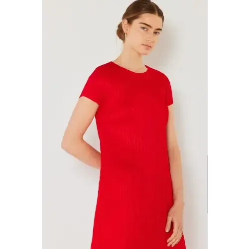 Pleated Sleeve Midi Dress