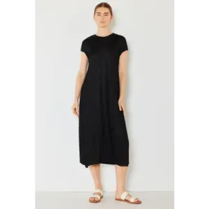 Pleated Sleeve Midi Dress