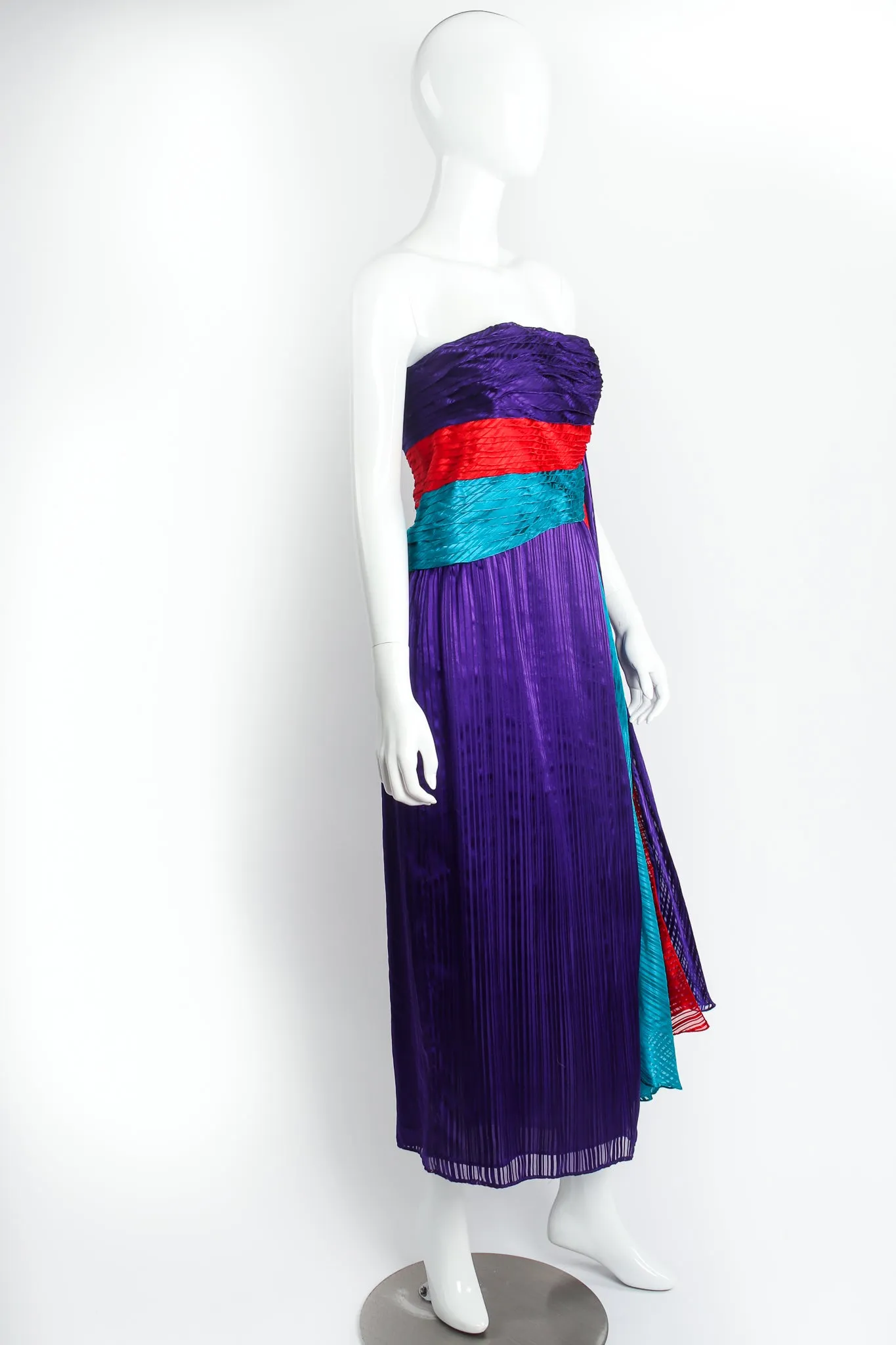 Pleated Strapless Sash Dress