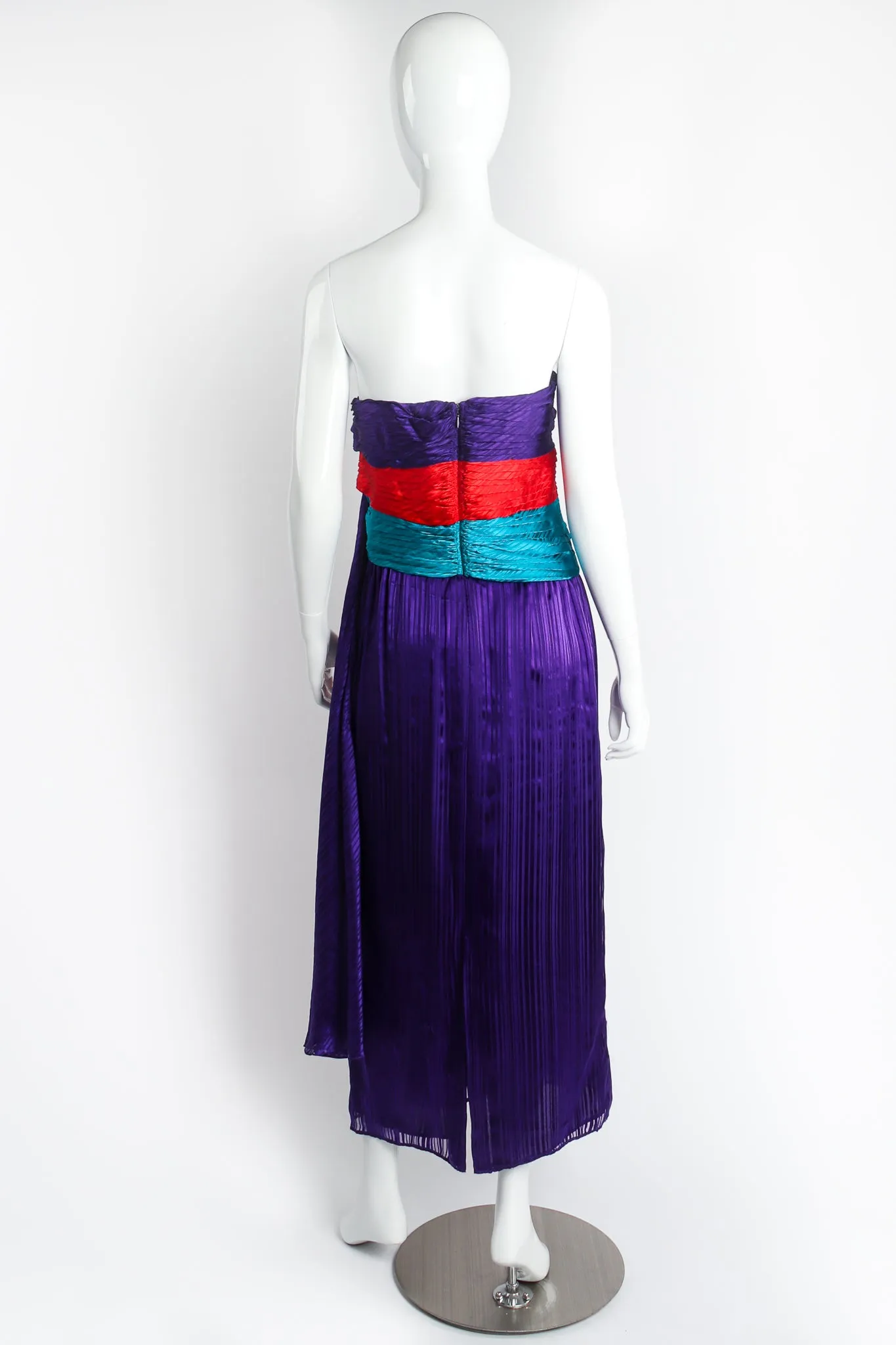 Pleated Strapless Sash Dress