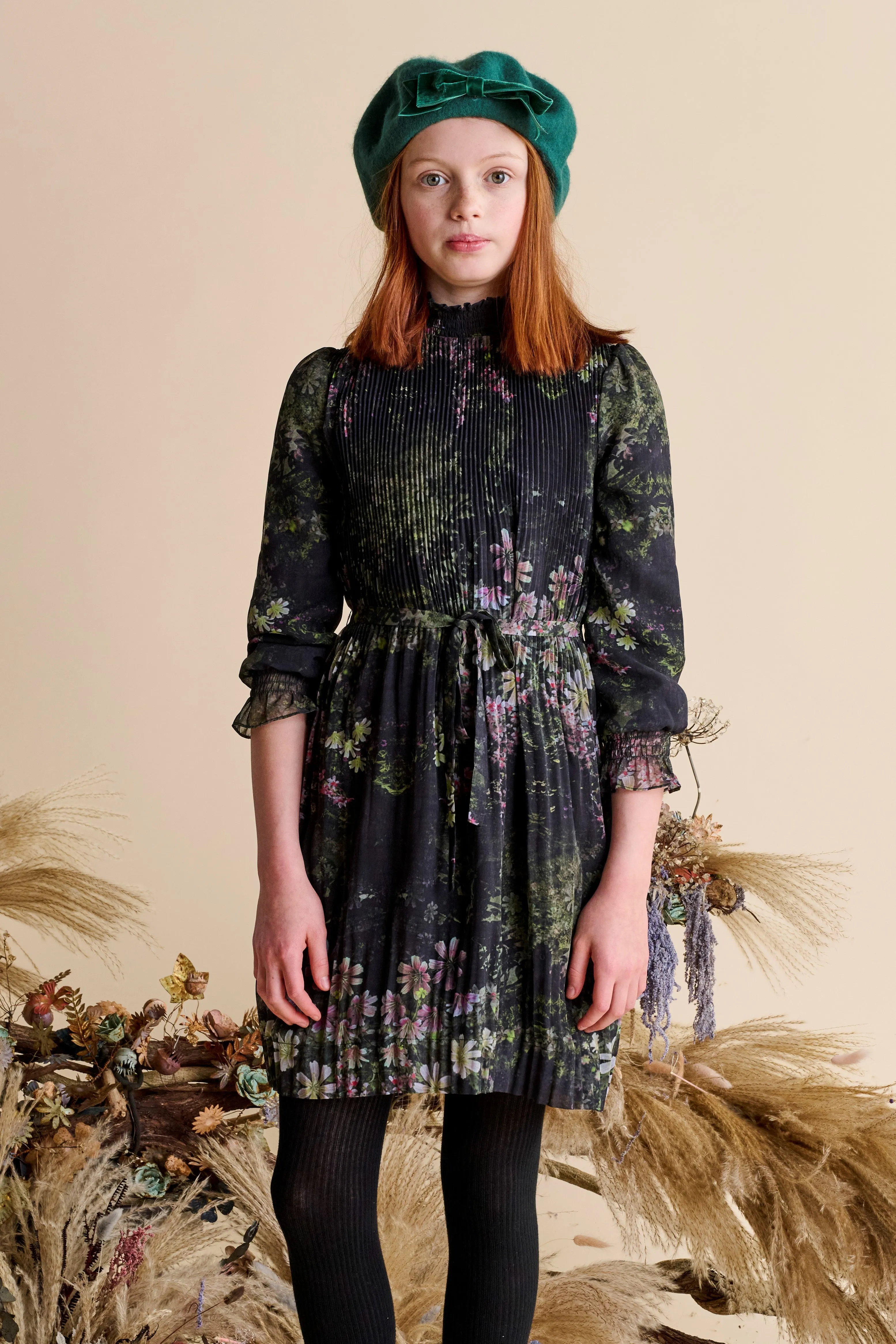 Pleated tie waist dress by Porter