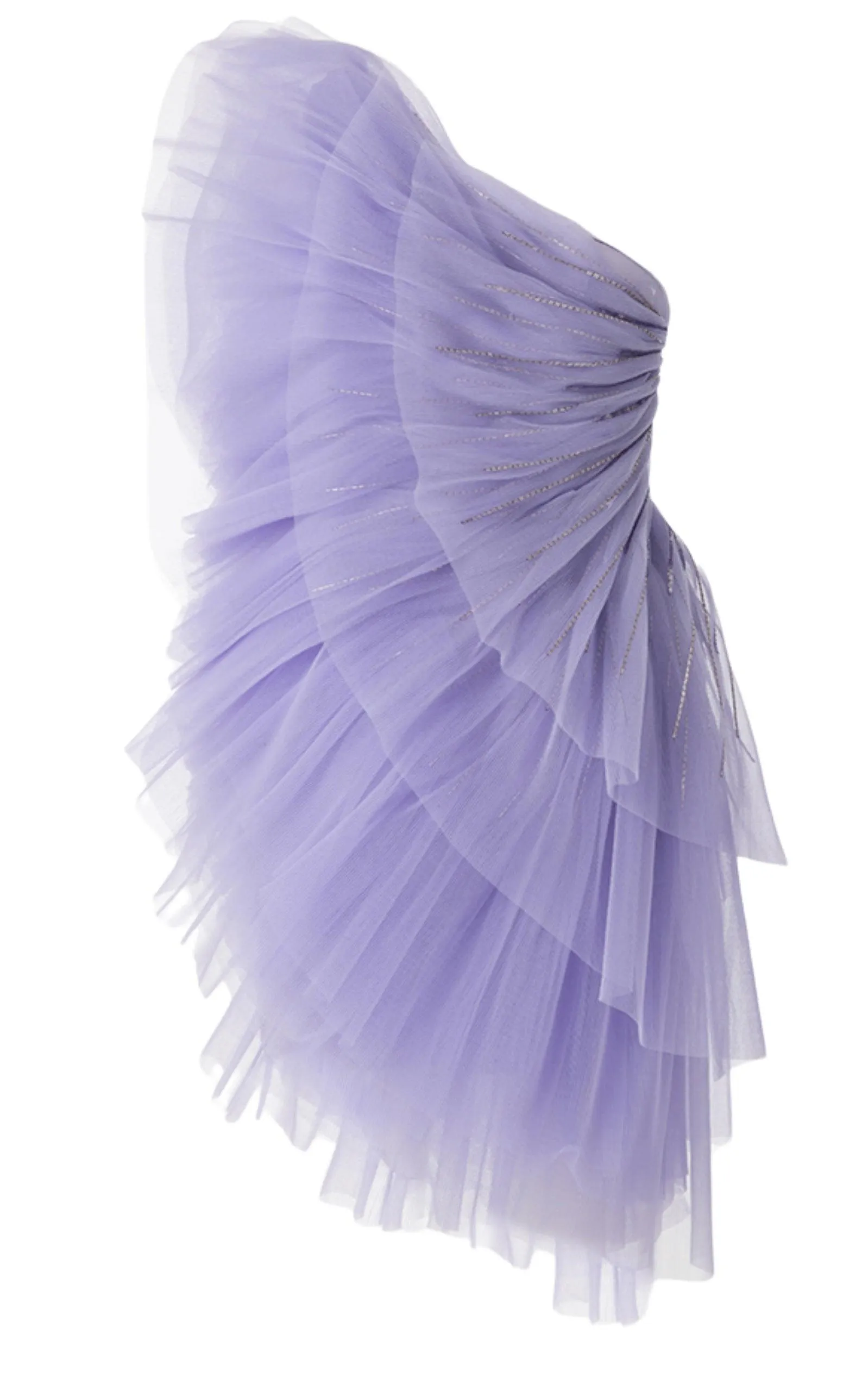 Pleated Tulle Mini Dress