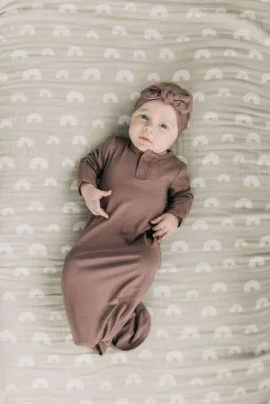 Plum Bamboo Knotted Baby Gown